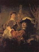 Guido Reni Frohliches Paar.Sogenanntes Selbstbildnis mit Saskia oil on canvas